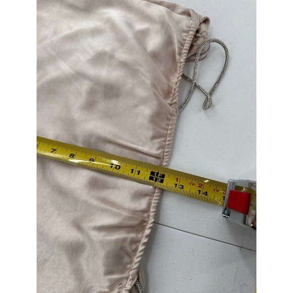 Thirty Thirty Blush Pink Satin Camisole Top Adjustable Metallic Strap Size L Y2K - Picture 4 of 7